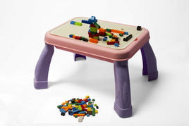 2-in-1 Drawing & Building Table - Purple/Pink