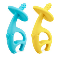 Dancing Elephant Silicone Teether - Blue or Yellow