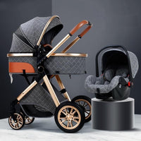 My Mom And Me - 3 in 1 Foldable Baby Stroller Travel System grey