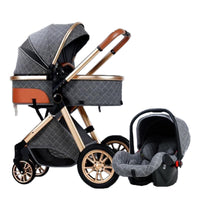 My Mom And Me - 3 in 1 Foldable Baby Stroller Travel System - Grey