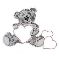 Cabbage Creek 3 Piece Baby Cot Linen Set - Grey Teddy & Pink Heart