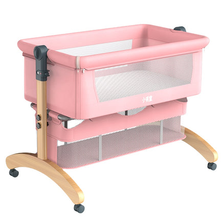 Co Sleeper Baby Cot - Pink,  Beech & aluminum alloy & flax & mesh, age: 0 to 24 months