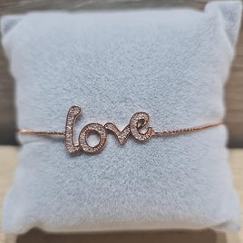 M&M Collection - Chain Bracelet - Love In Rose Gold