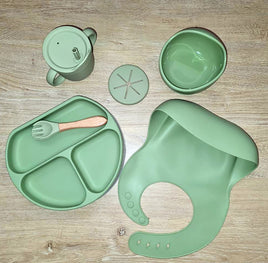 Eco-Friendly Silicone Baby Feeding Set - Green