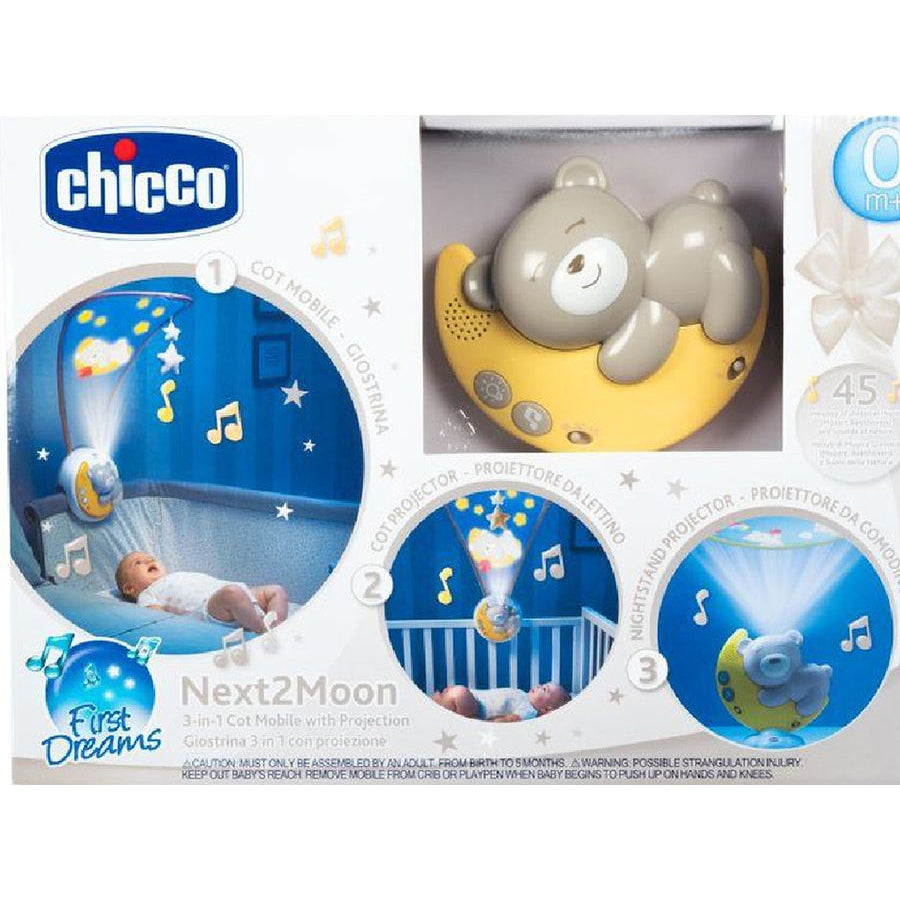 Chicco First Dreams Next2Moon Projection Cot Mobile Blue My Mom And Me