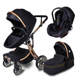 My Mom And Me - Luxury Baby Stroller Eggshell Travel System - Black