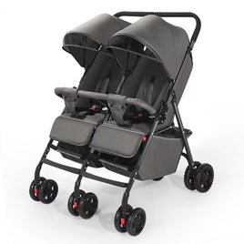 Double Sided Twin Stroller - Grey