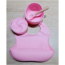 Silicone Baby Feeding Set - 3 Piece - Pink