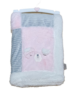 Baby Blanket Patchwork - Pink/White Dog