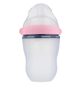Silicone Natural Feeding Baby Bottle - Pink - 250ml