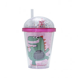 Dino Water Bottle - Cerise Pink